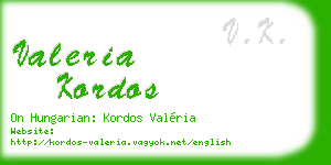 valeria kordos business card